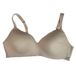Cacique Lightly Lined T Shirt No Wire Bra Tan 44D Adj Full Coverage Seamless